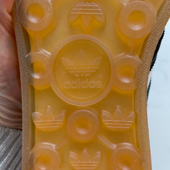 Adidas Gazelle Lace Up Lo Cut Signature 3 Stripe Sneakers Wht Grn Blk Sz 9 NWOT - Picture 7 of 12